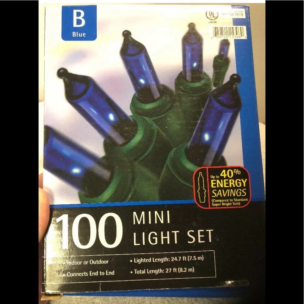 3 Holiday Christmas 100 Blue Light Set